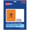 Avery Bright Orange Paper Labels, 1-5/8" x 1-5/8" Square Scalloped